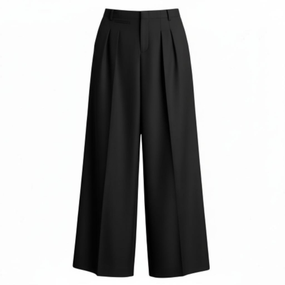 Maison Martin Margiela Pants - Maison Margiela Black Virgin Wool Cropped Trousers Pants Italy Size 38 (US 2)